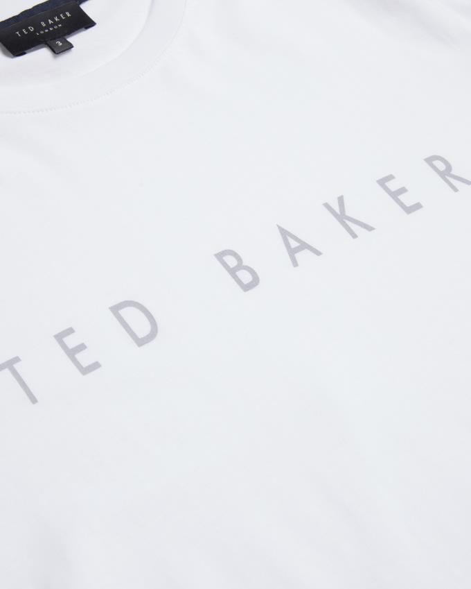 T-Shirt Ted Baker Short Sleeve Branded Blanche Homme | ALT-35656429